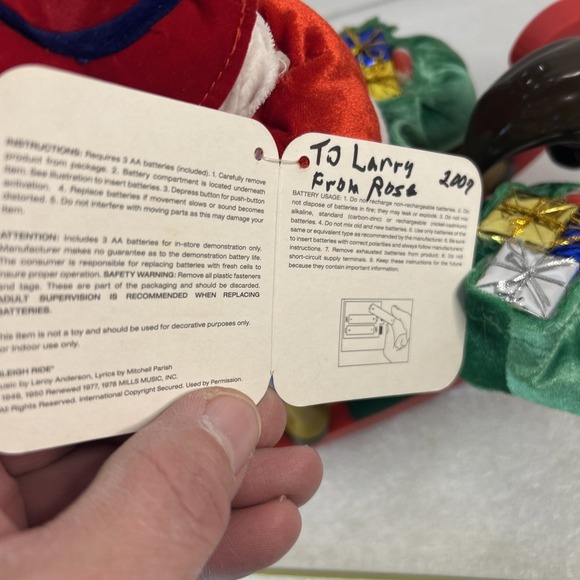 Christmas Gemmy Animated Cowboy Western Santa Riding Rocking Horse Works Read - Picture 11 of 16